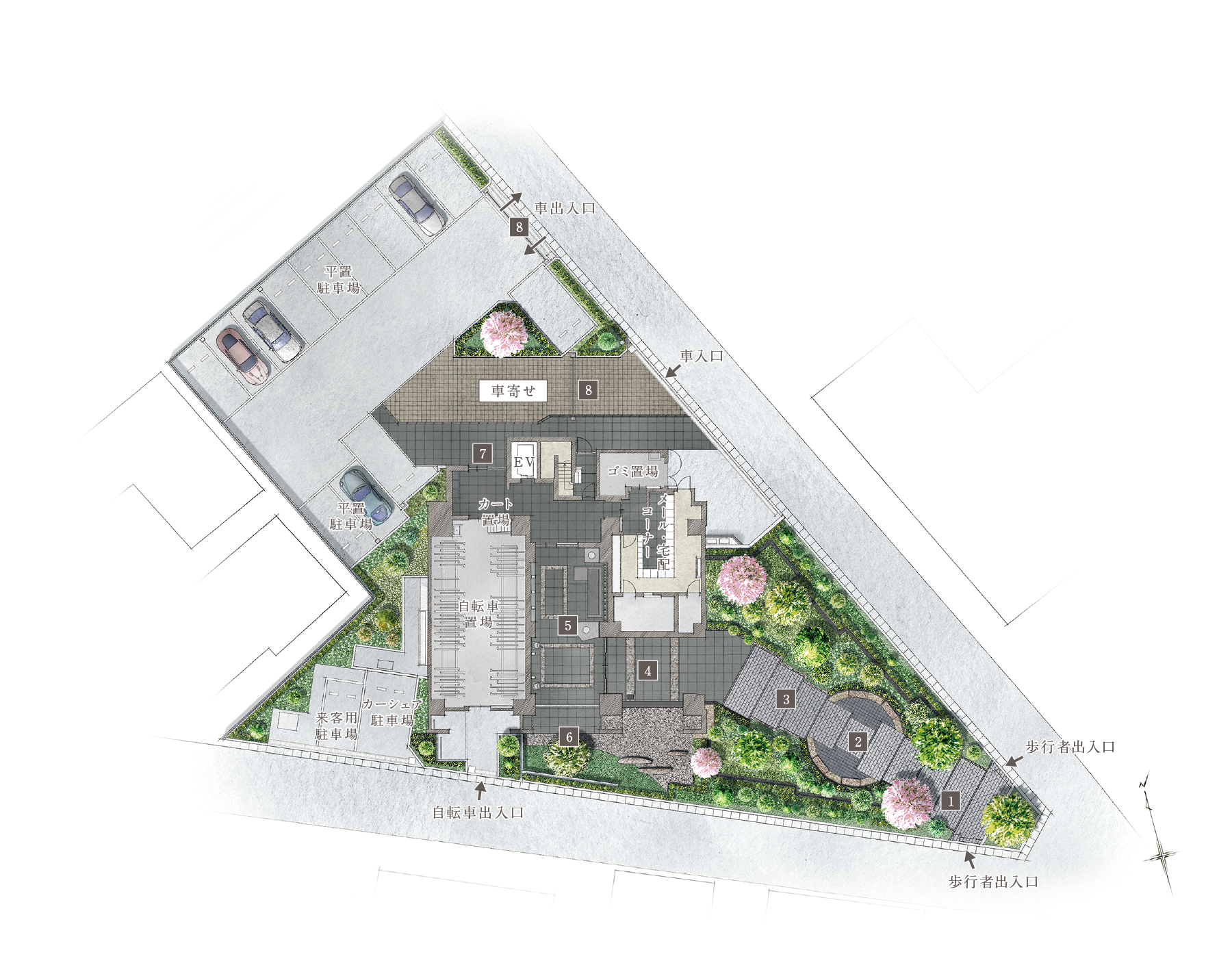 敷地配置イメージイラスト